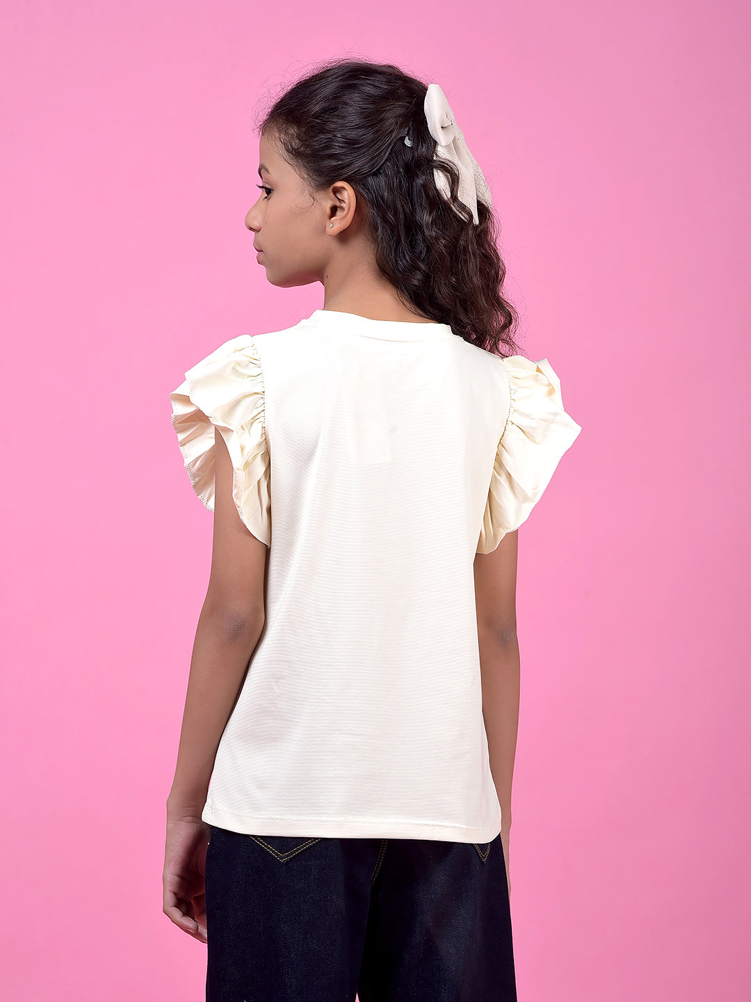 Cream Graphic Print T-Shirt