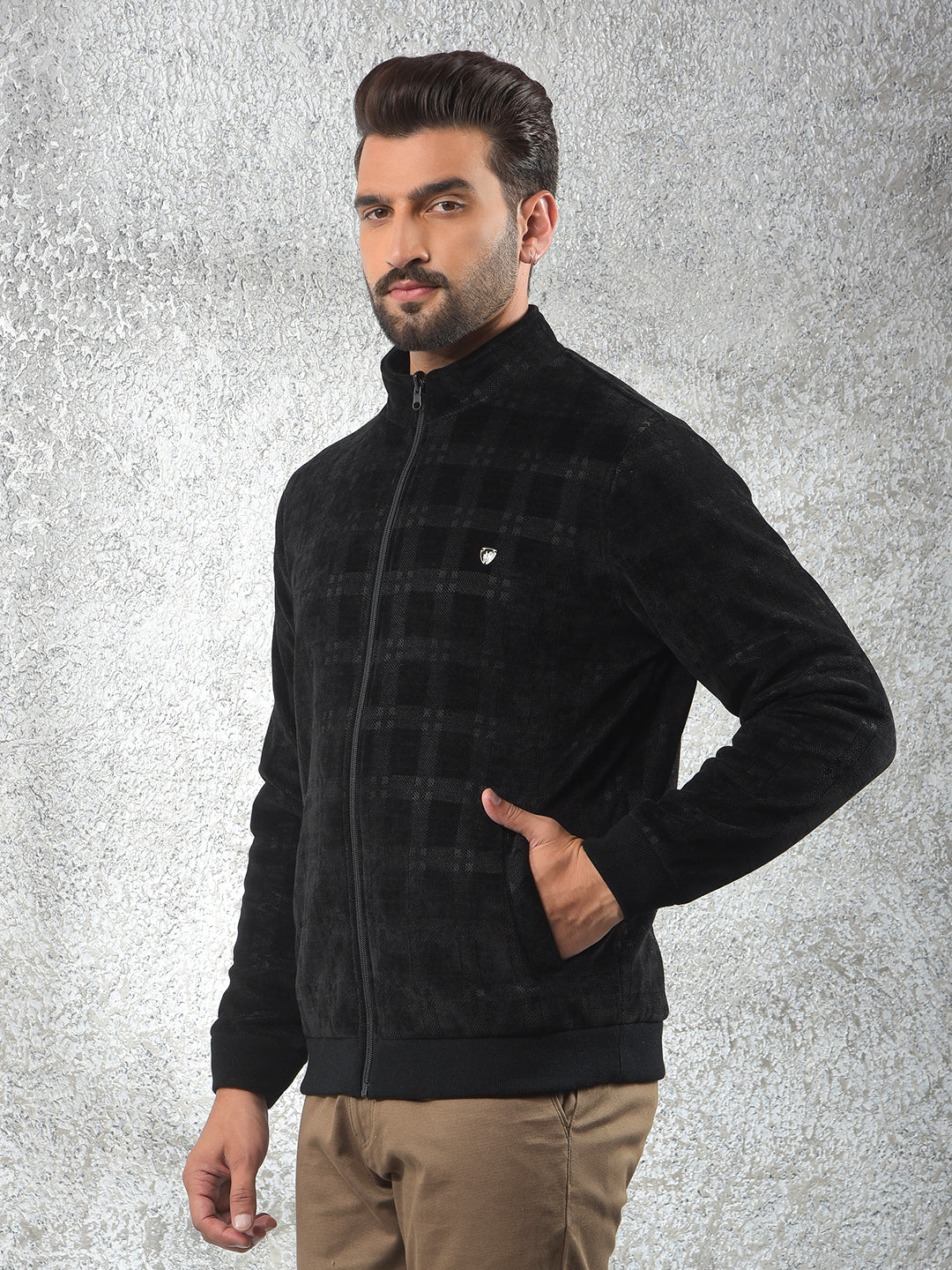 Black Jacquard Reversible Jacket