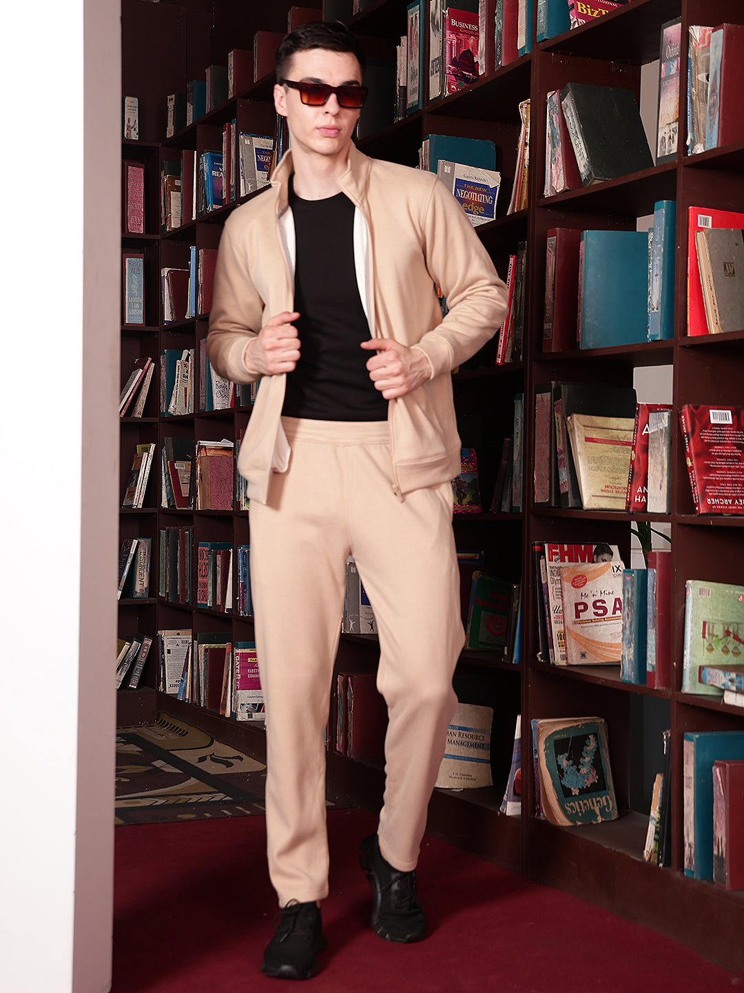 Beige Front Open Sweatshirt