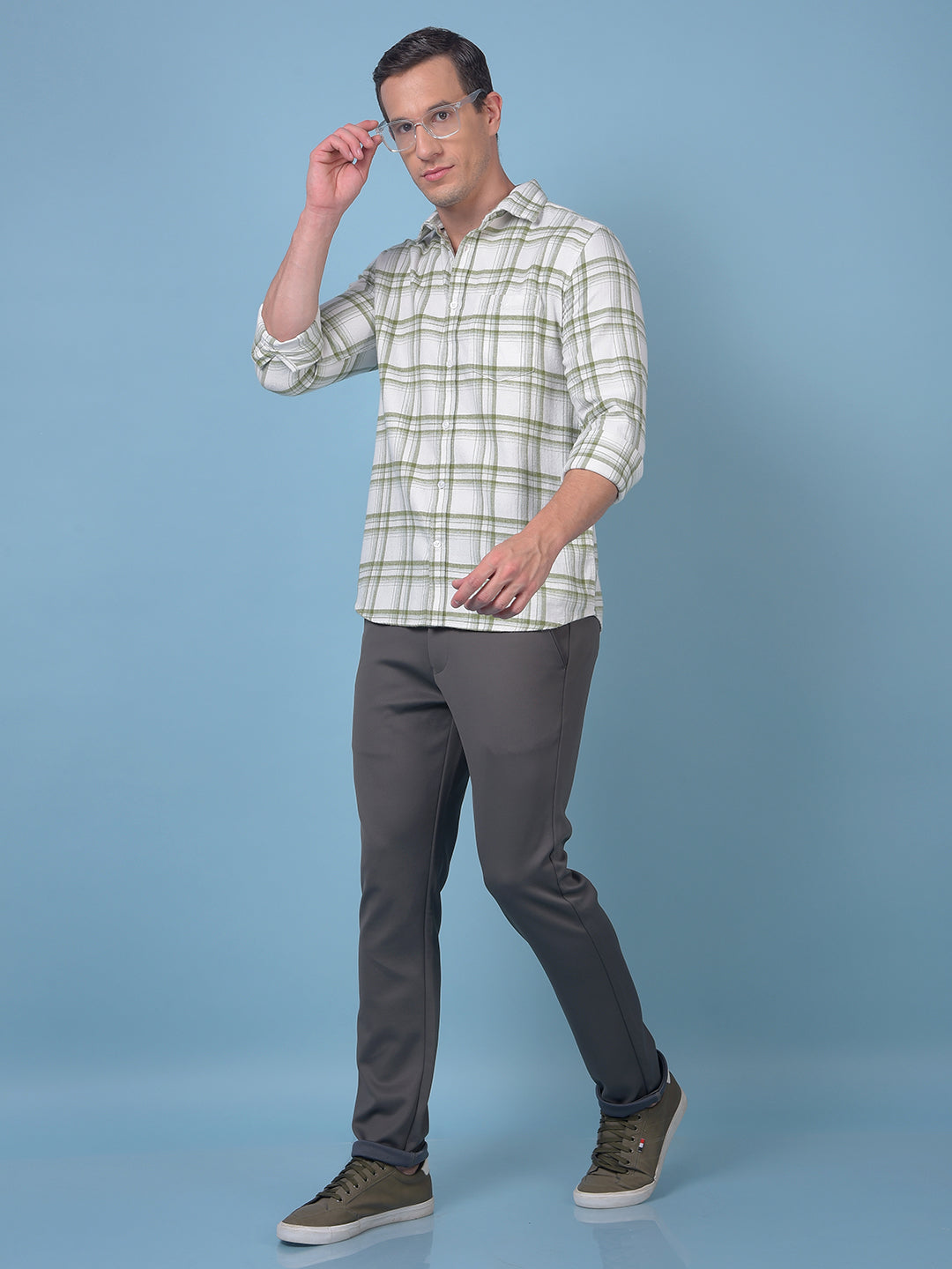Green Checked 100% Cotton Shirt