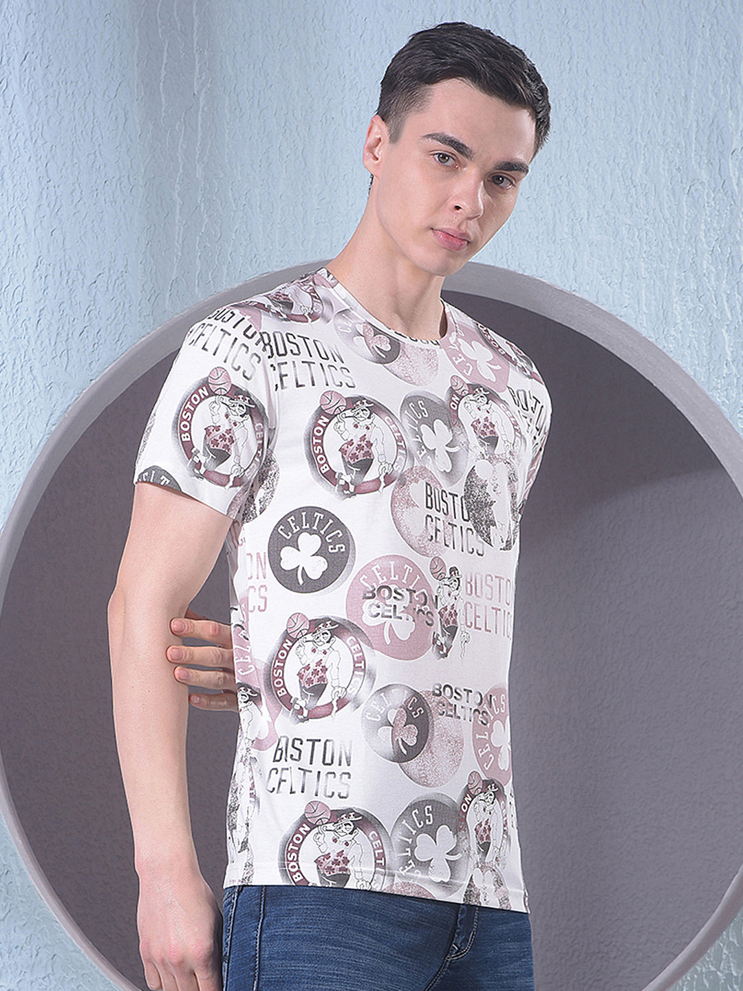 Purple Graphic Print T-Shirt