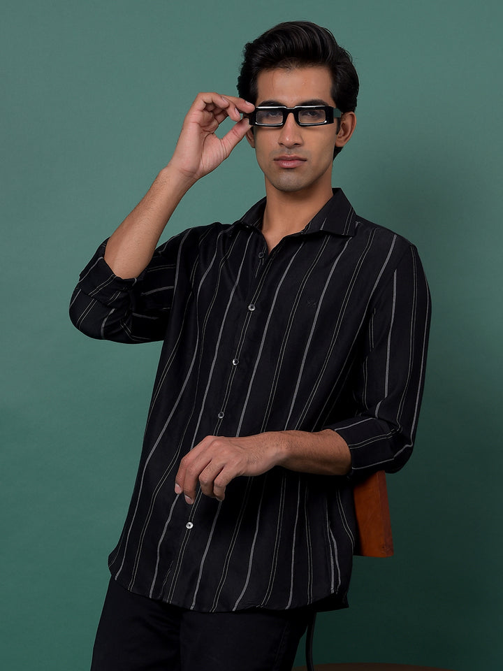 Black Vertical Stripes Shirt