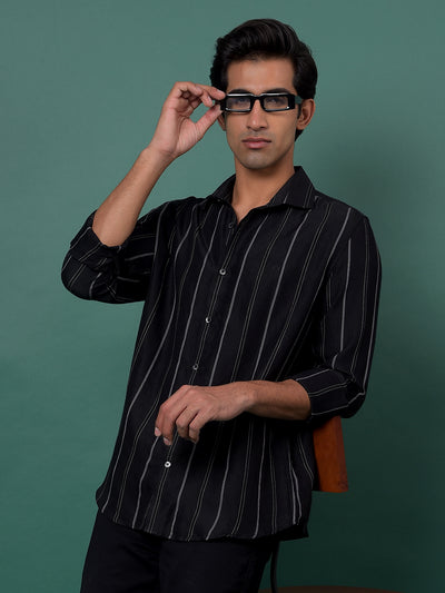 Black Vertical Stripes Shirt