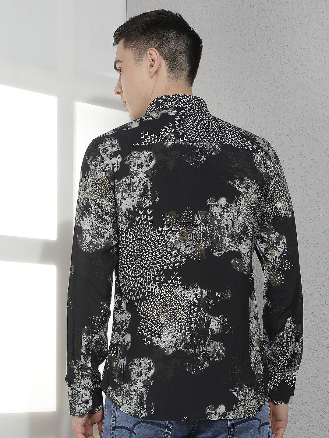 Black Printed Modal Shirt
