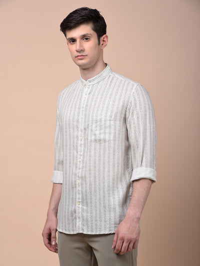 Urban Straight White Printed Shirt