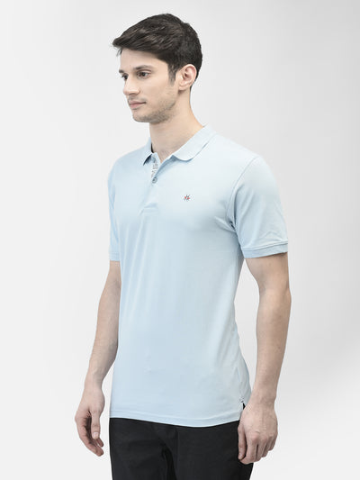 Blue Polo Neck T-Shirt