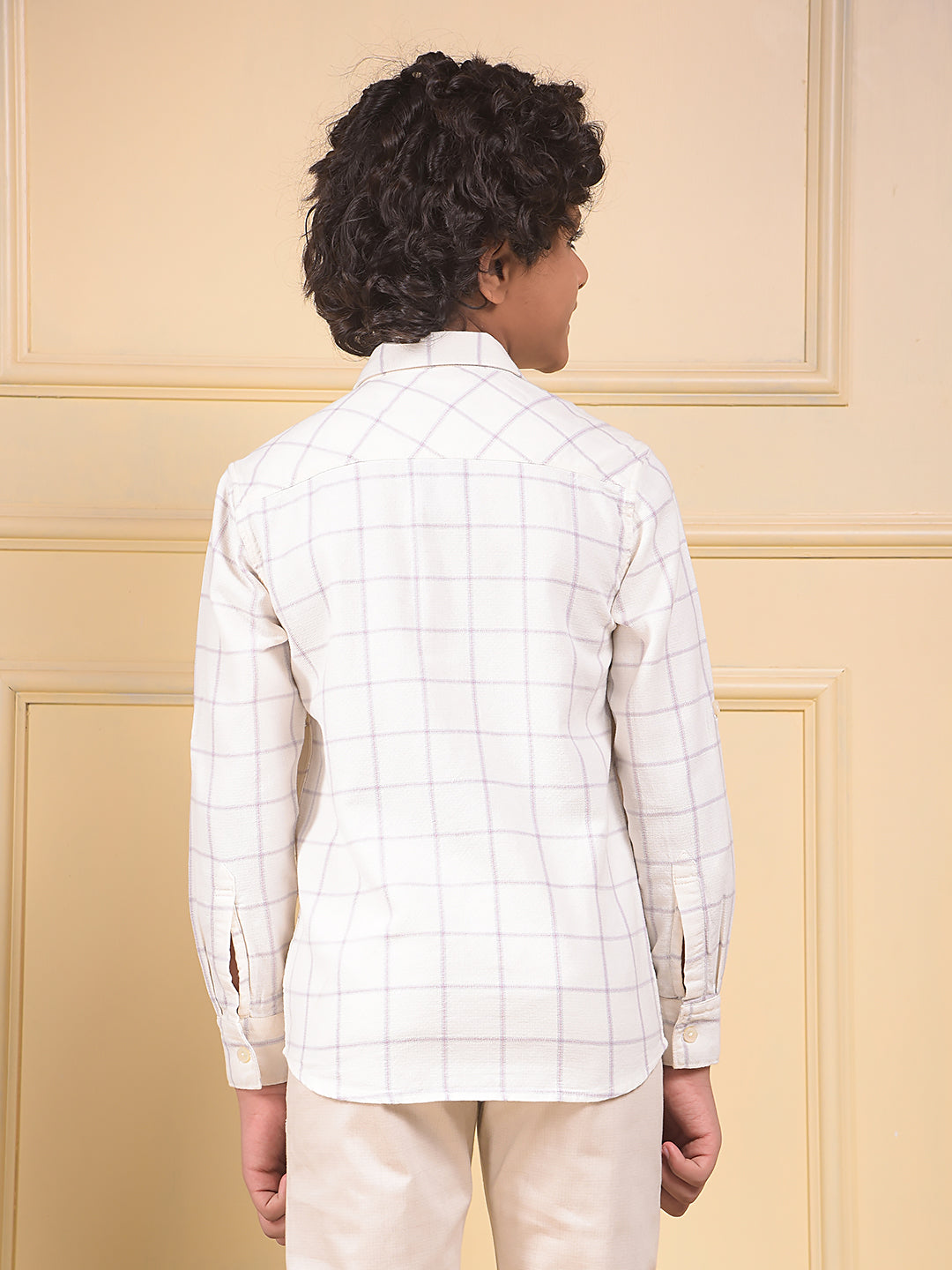 White Checked 100% Cotton Shirt