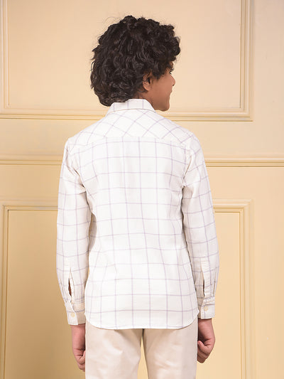 White Checked 100% Cotton Shirt
