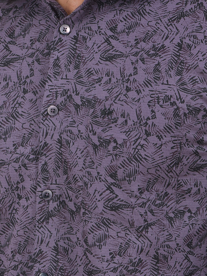 Purple Floral Print Shirt