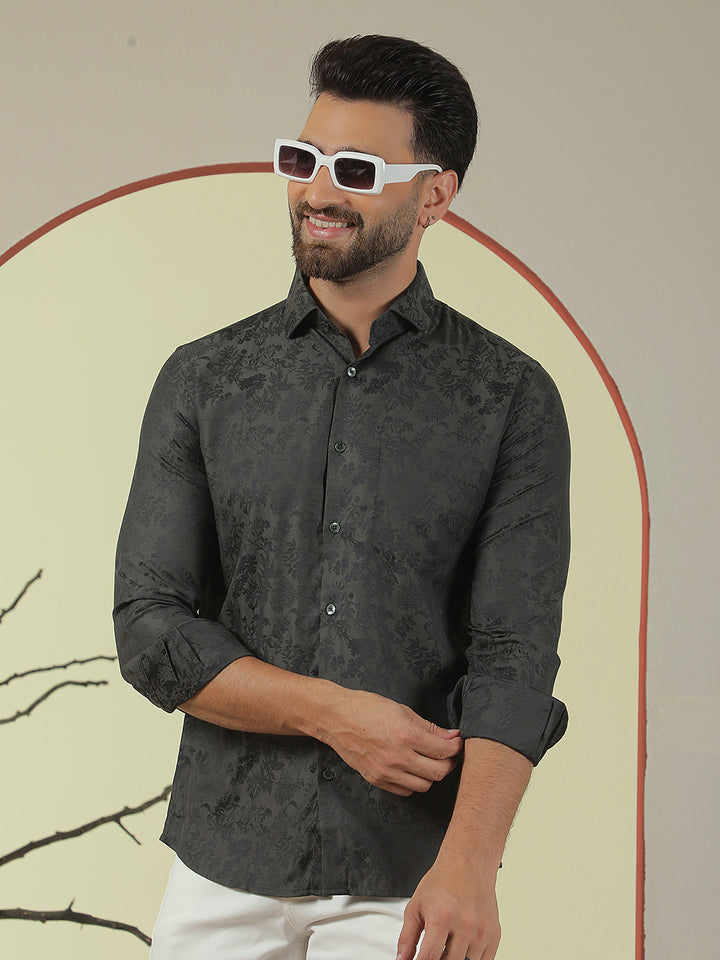 Green Floral Print Shirt