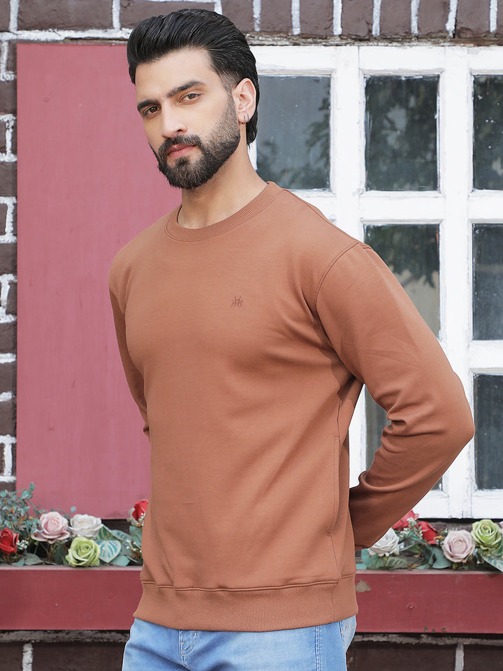 Brown Round Neck Sweatshirt