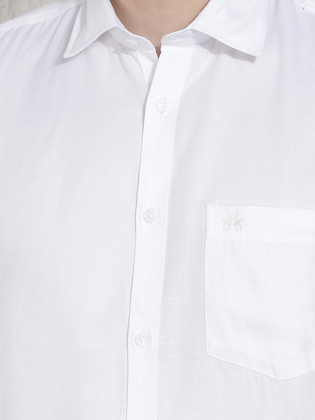 Suave Pristine White Casual Shirt