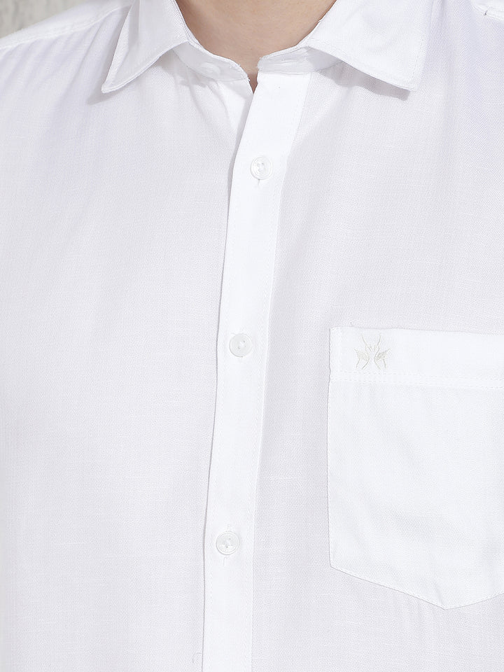 Suave Pristine White Casual Shirt