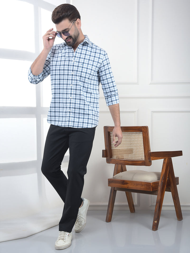 Talon Blue Checked 100% Cotton Shirt