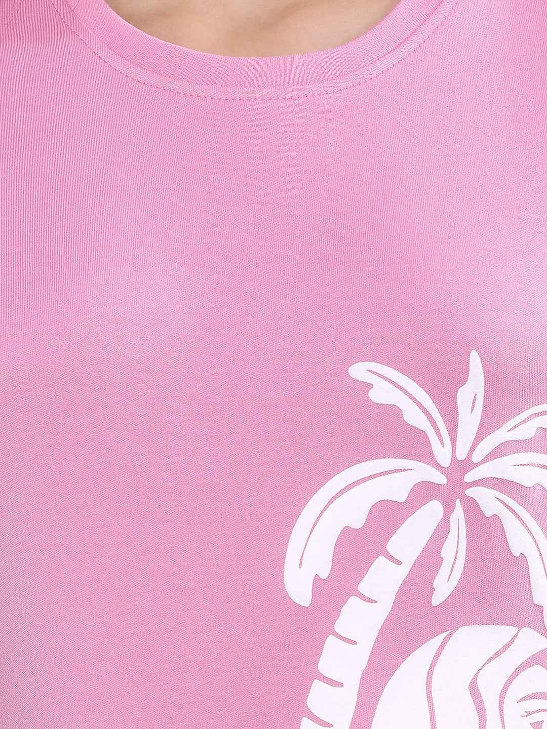 Pink Graphic Print Crop T-Shirt