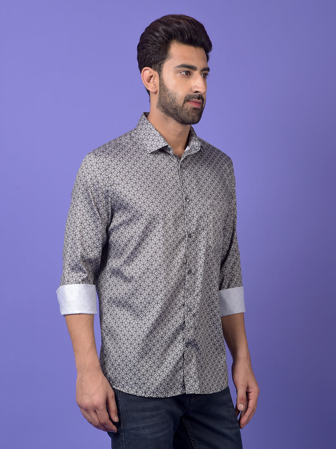 Grey Printed Shirt