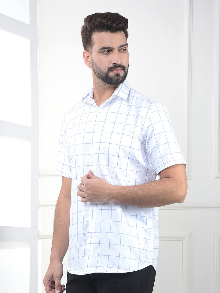 White Checked 100% Cotton Shirt
