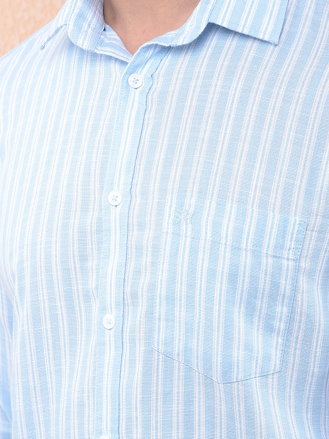 Blue Vertical Stripes 100% Cotton Shirt
