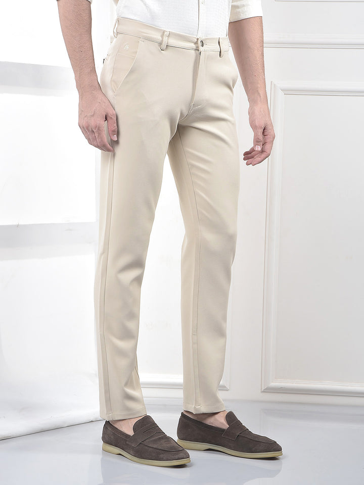 Beige Korean Fit Trousers
