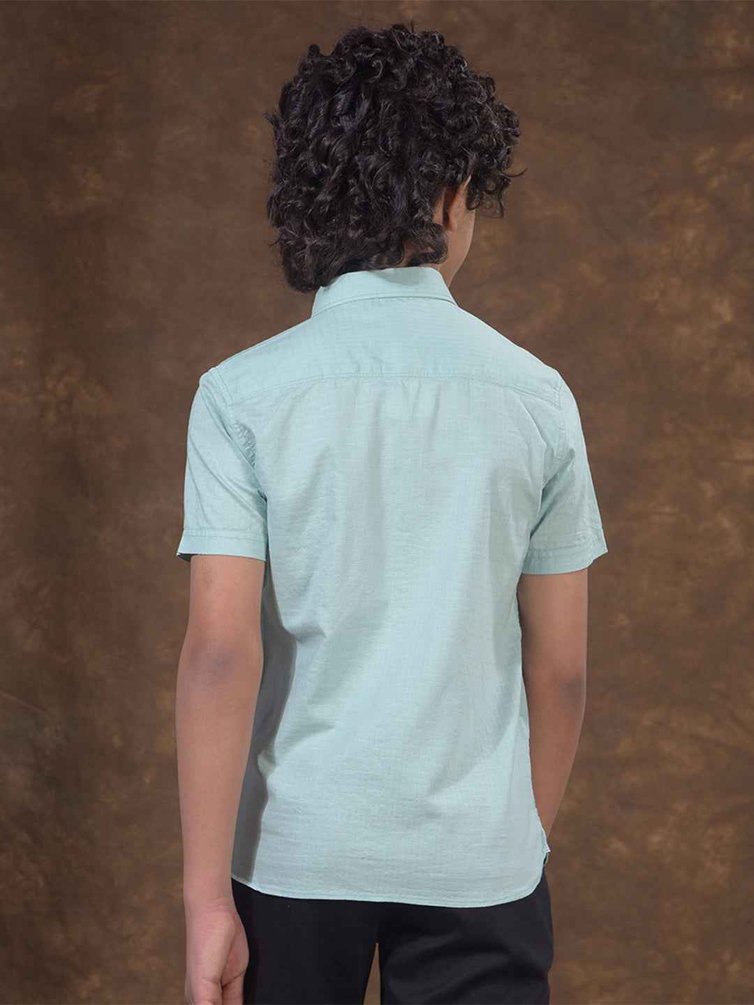 Peach Textured Casual Shirt