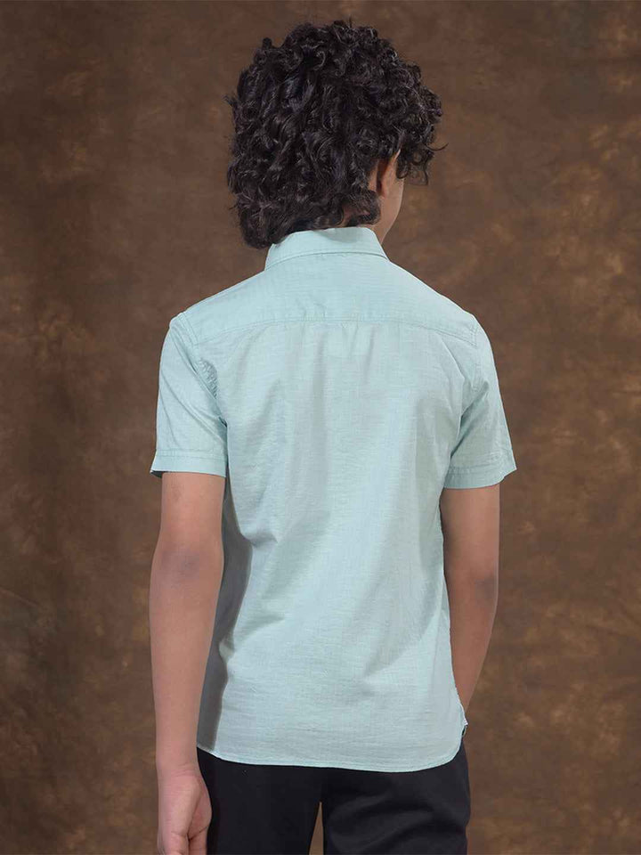 Peach Textured Casual Shirt