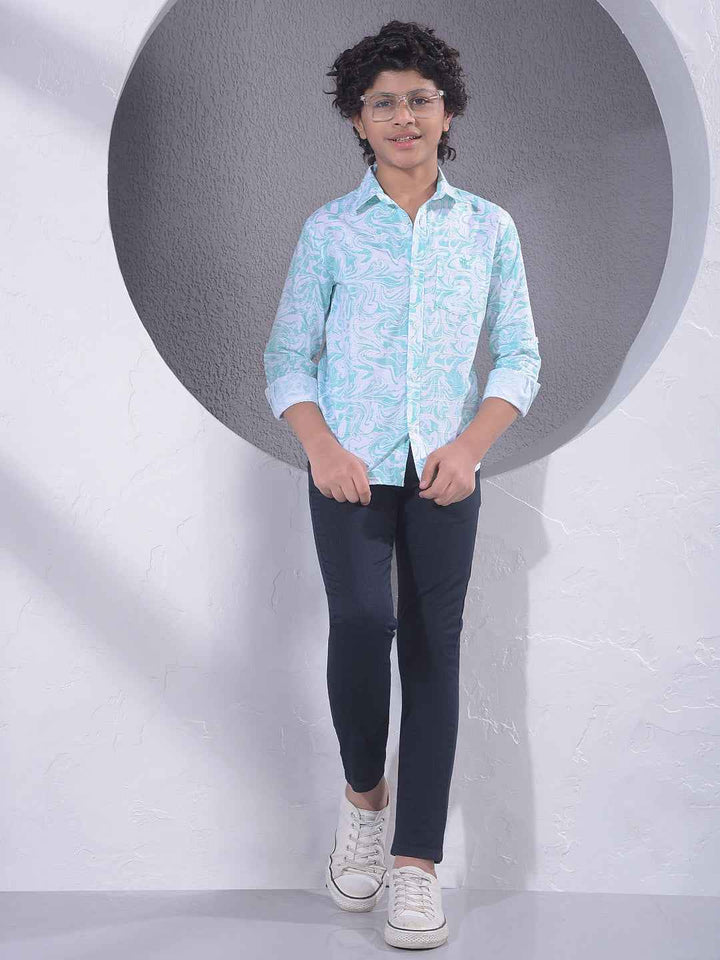 Navy Blue Checked Trousers