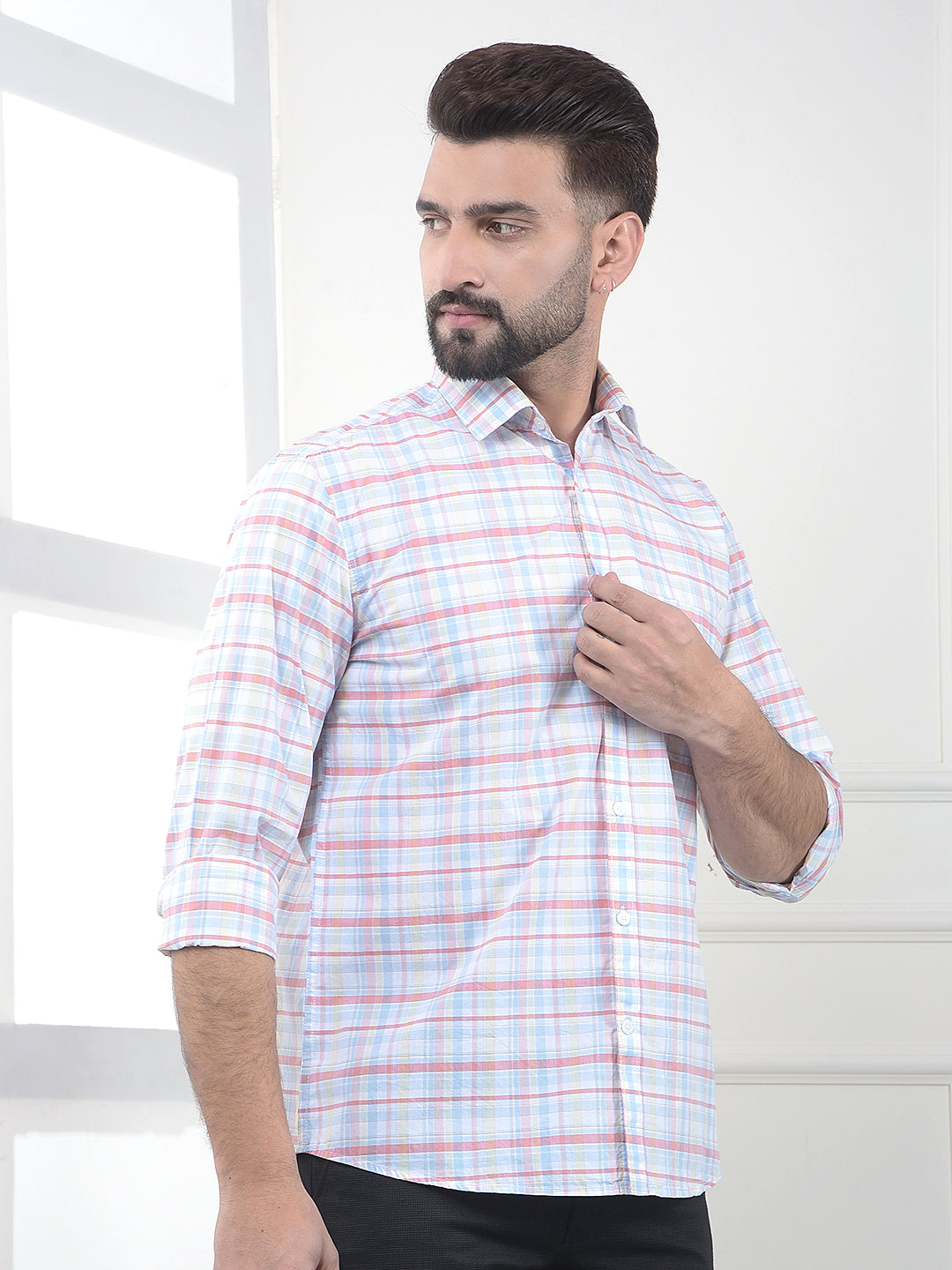 Multi-Color Checked 100% Cotton Shirt