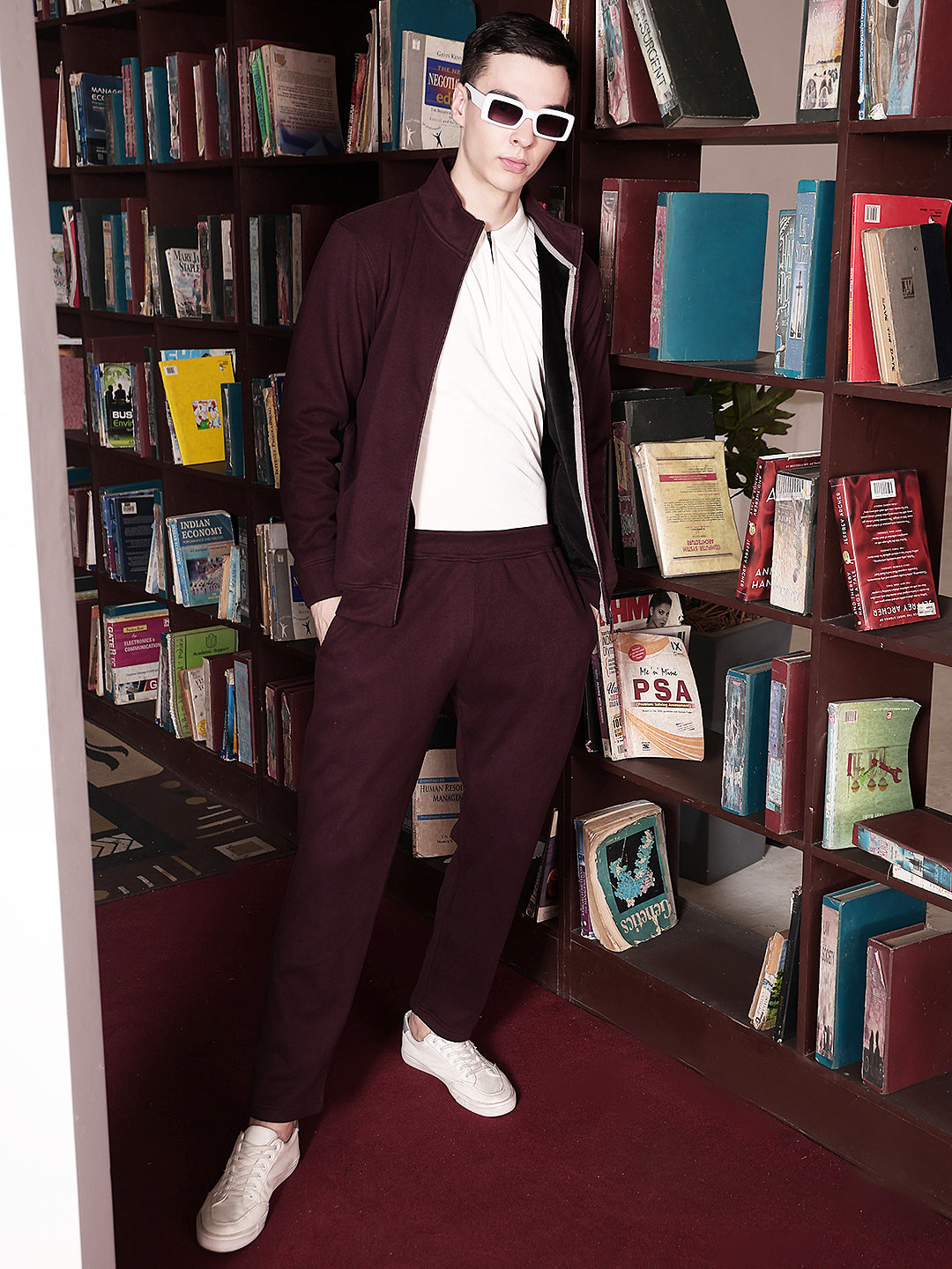 Refined Velvet Wine Trackpants