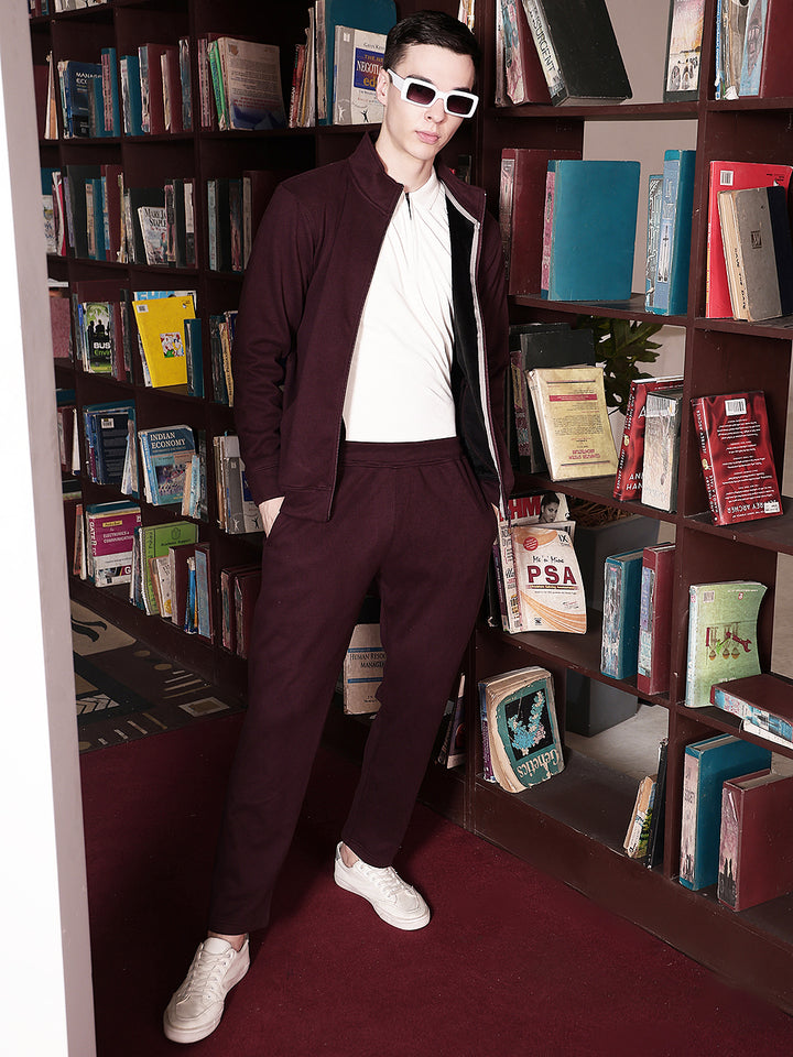 Refined Velvet Wine Trackpants