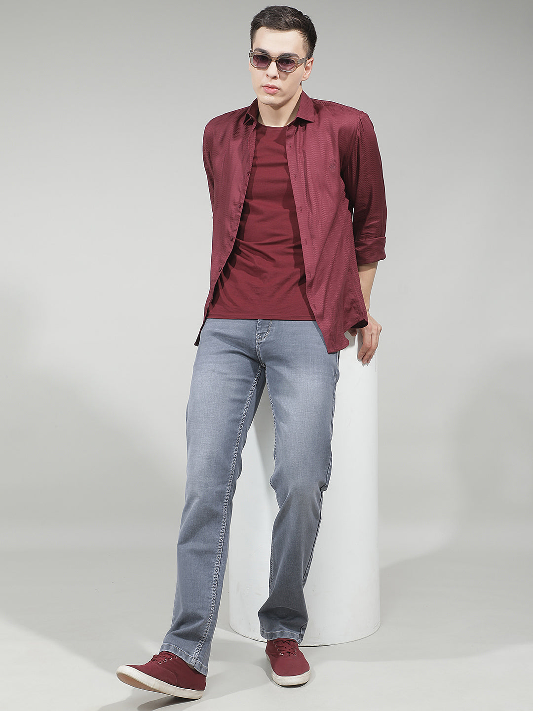 Sleek Graphite Grey Straight Jeans
