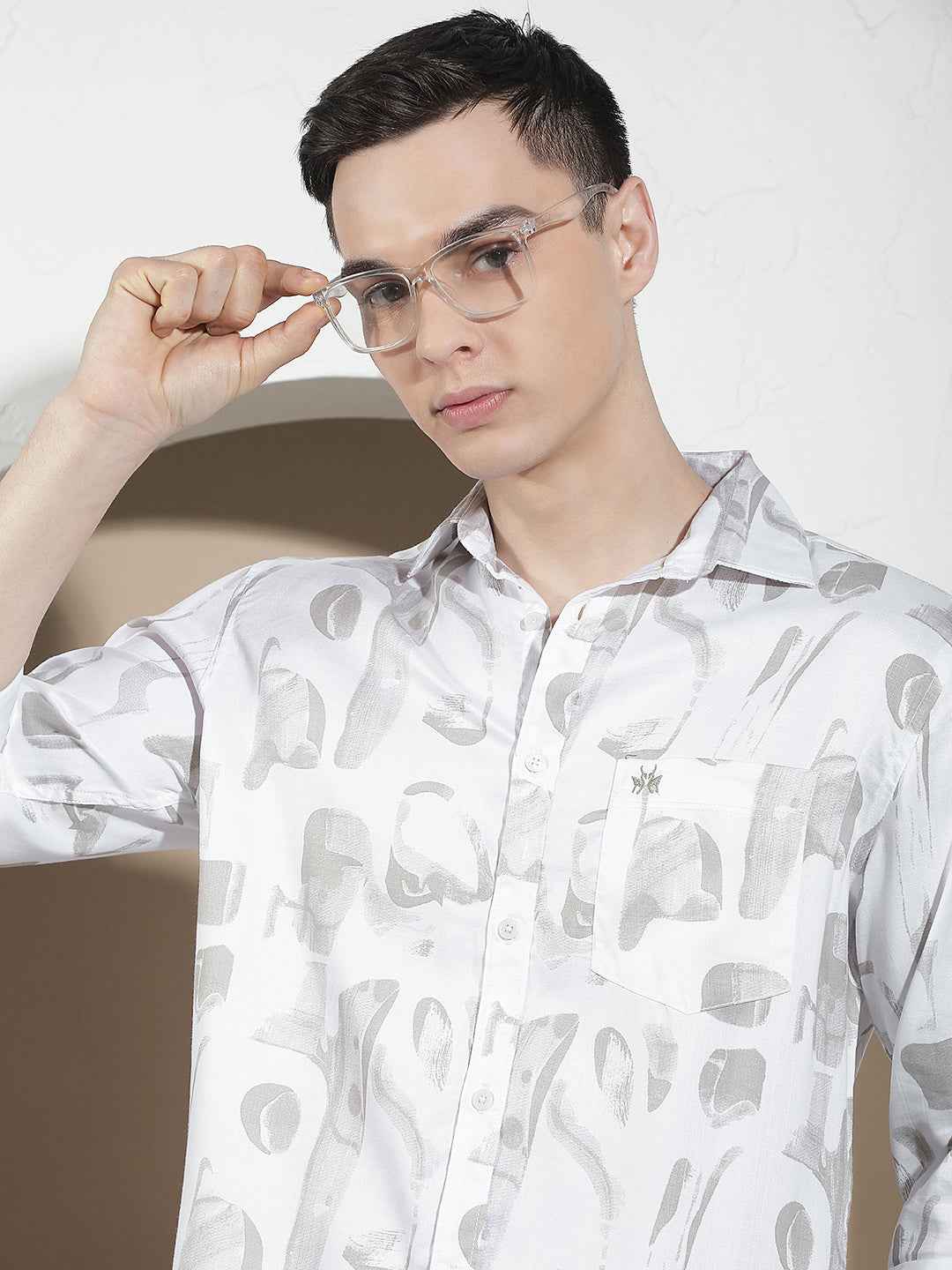 Abstract Olive Printed Shirt