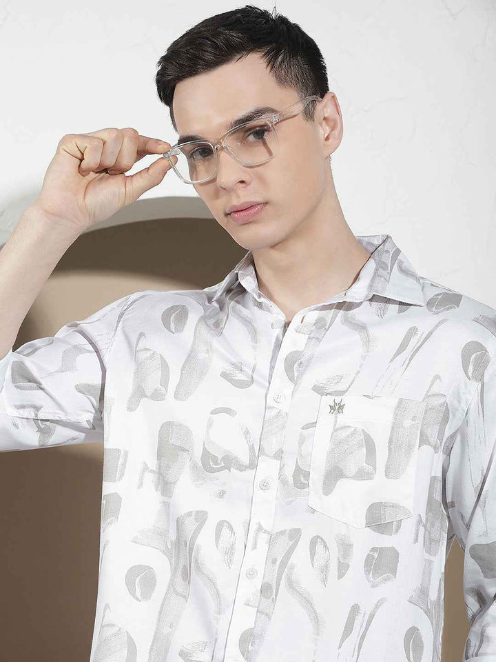 Abstract Olive Printed Shirt