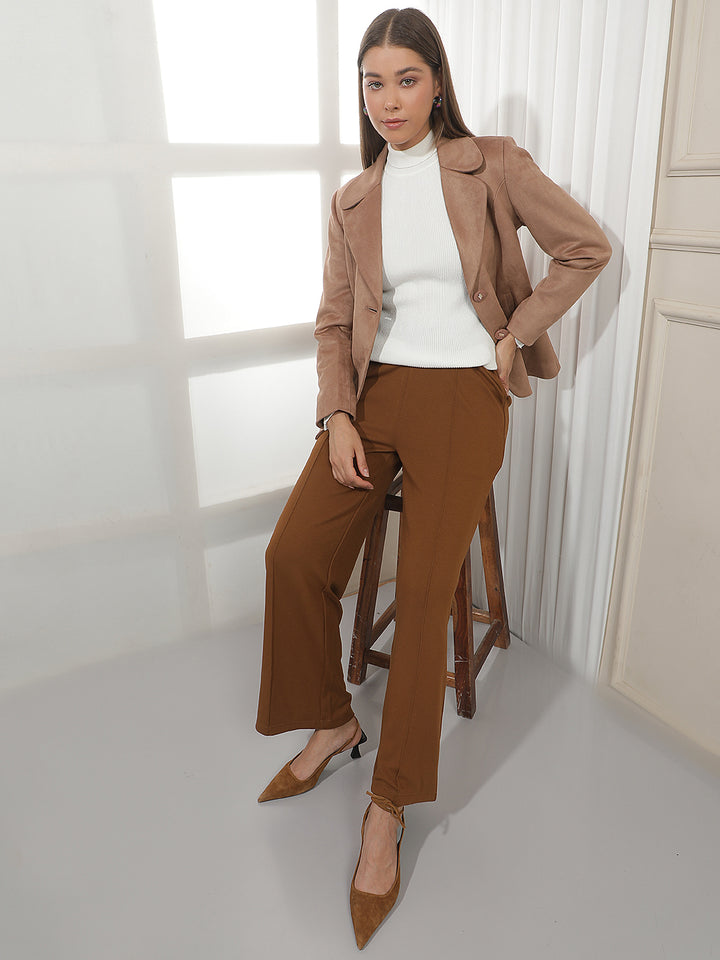 Beige Single Breasted Coat