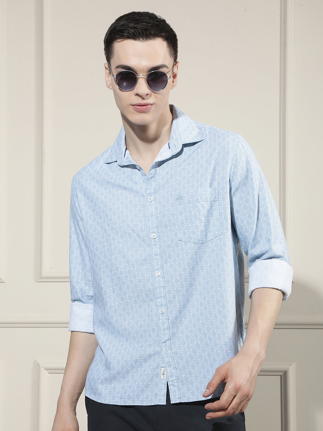 Tailored Coastal Blue Printed Shirt