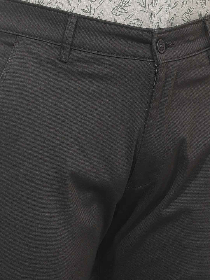 Grey Straight Cotton Trousers