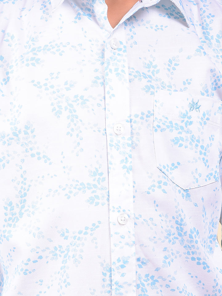 Blue Floral Print Shirt