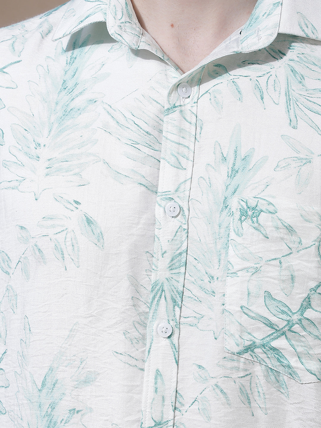 Green Floral Printed Shirt