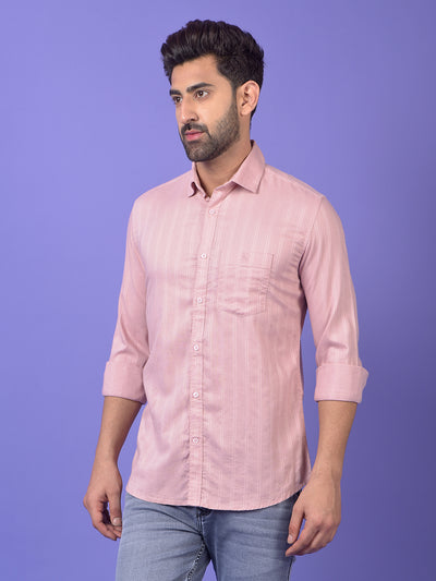 Pink Vertical Stripes Shirt