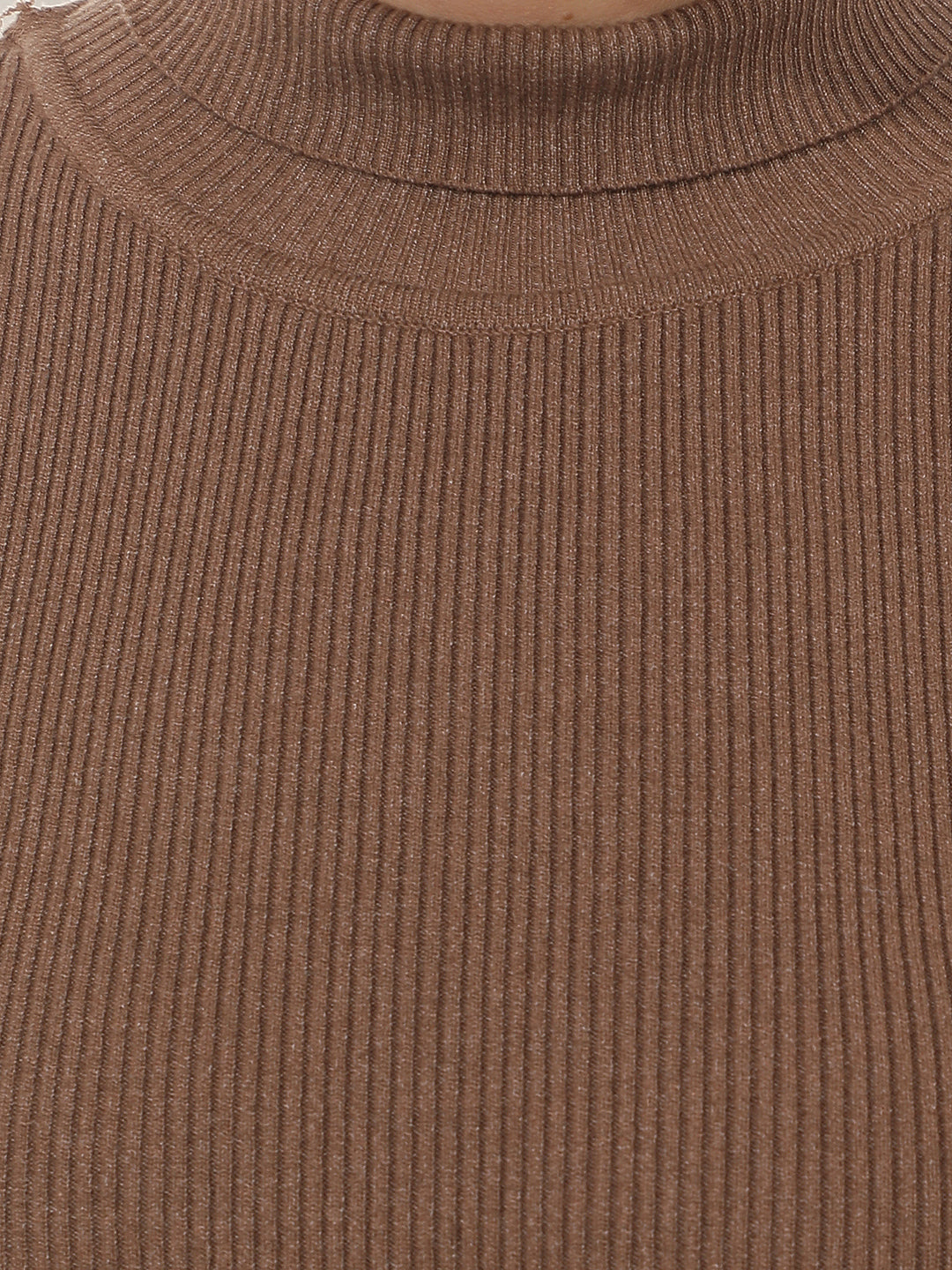 Brown High Neck Sweater