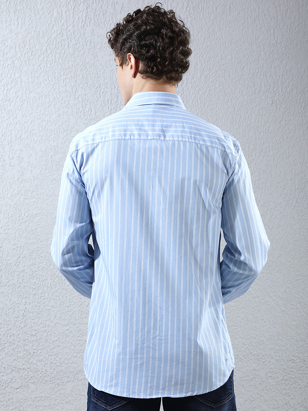 Blue Vertical Stripes 100% Cotton Shirt