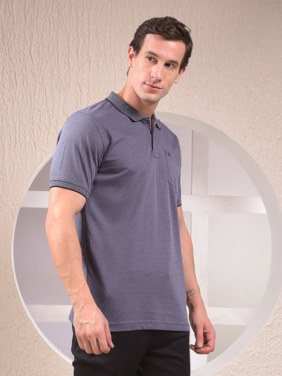 Blue Polo Neck T-Shirt