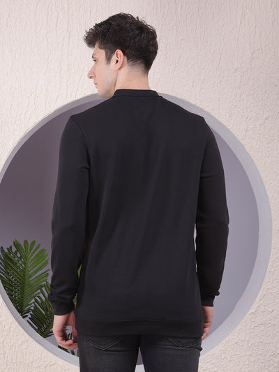Black Polo-Neck Long-Sleeves T-Shirt