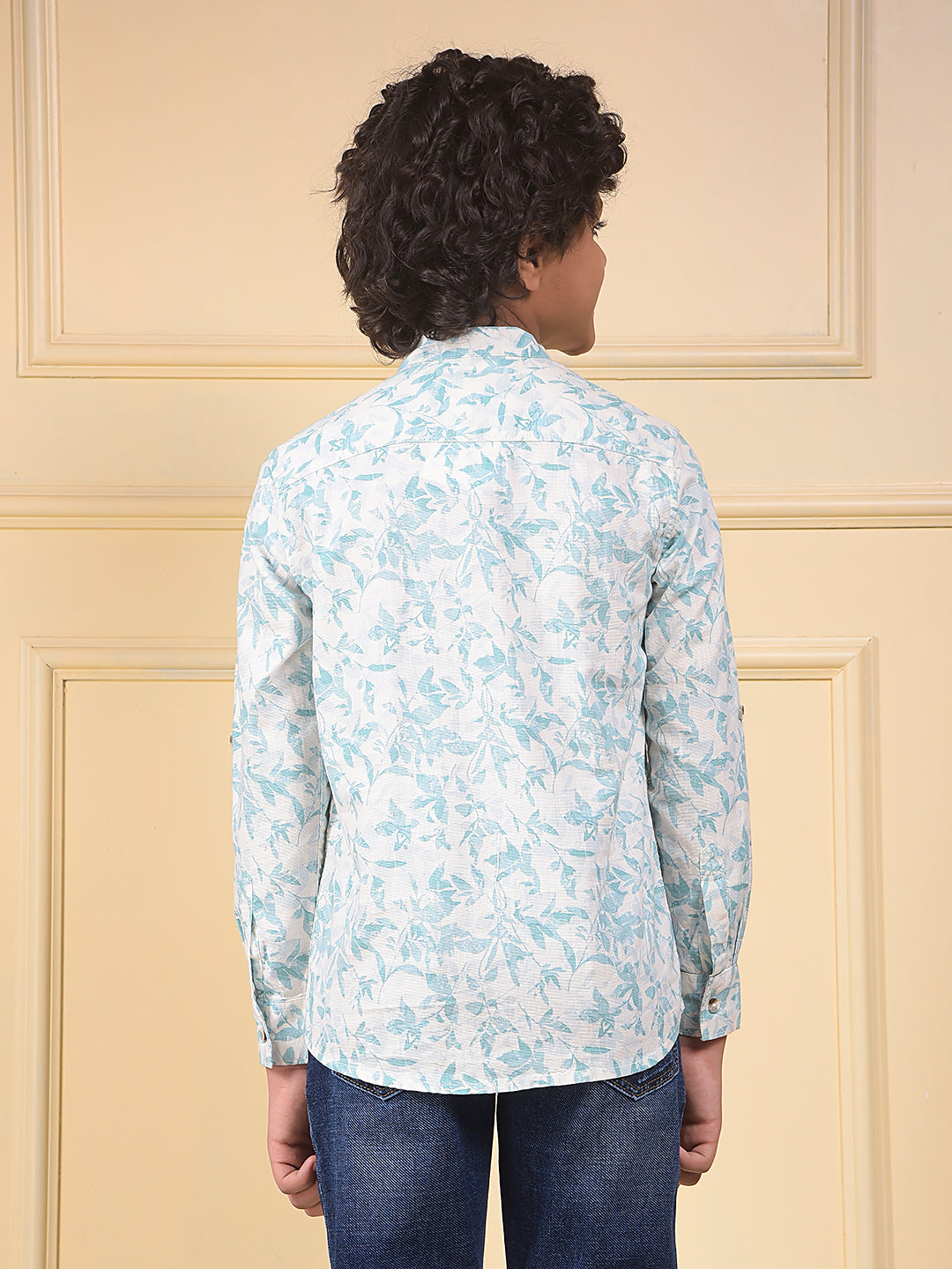 Blue Floral Print 100% Cotton Kurta