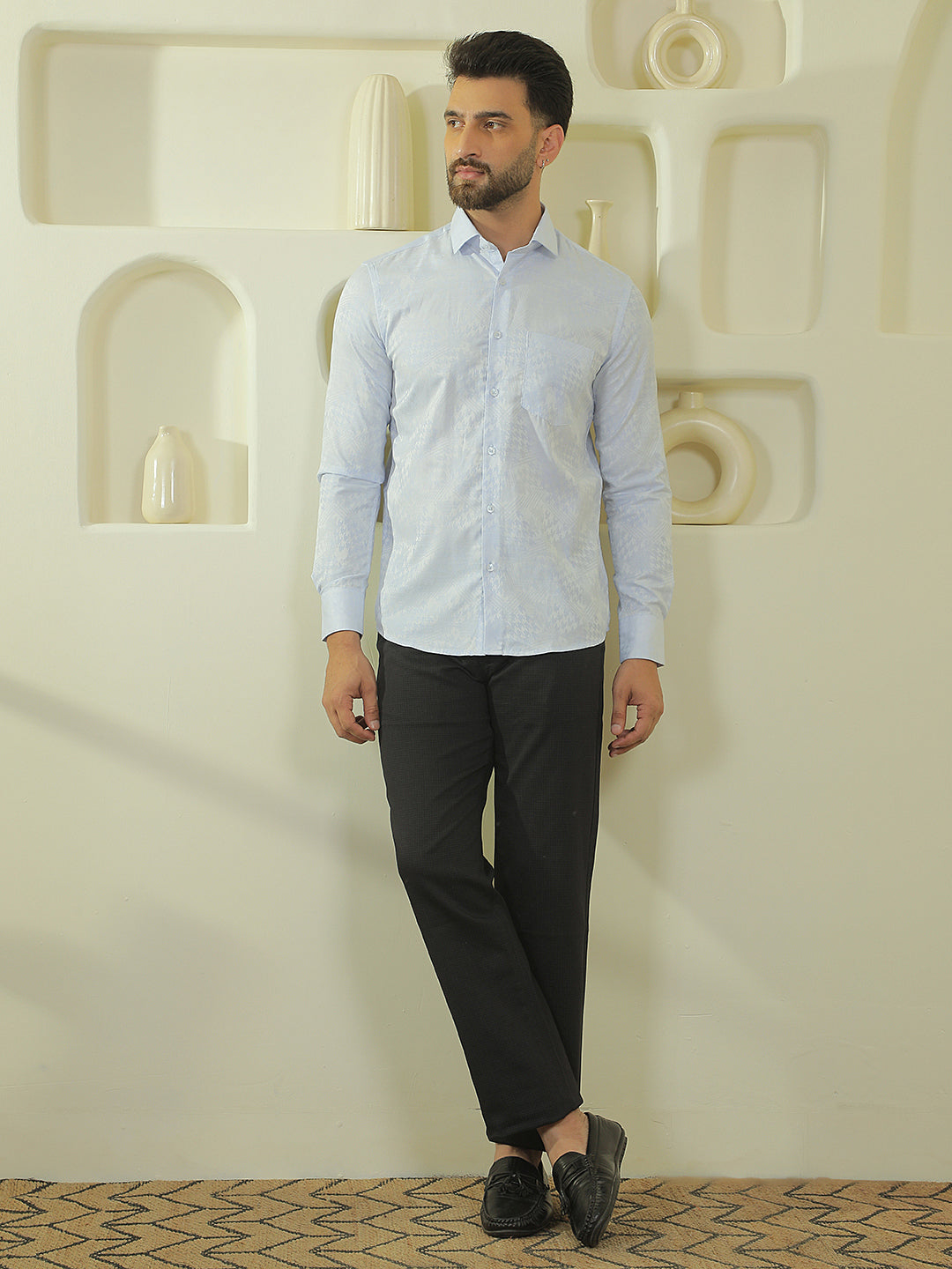 Essential Royal Blue Printed Shirt