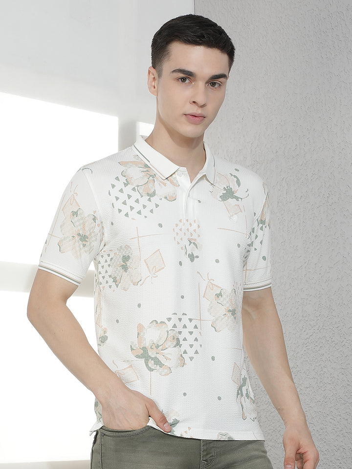 Green Floral Print T-Shirt