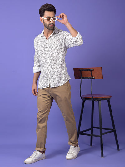 Khaki Printed Trousers