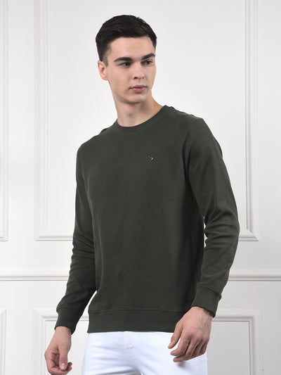 Green Jacquard 100% Cotton Sweatshirt