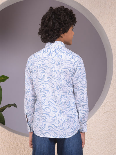 Sleek Blue Printed Shirt