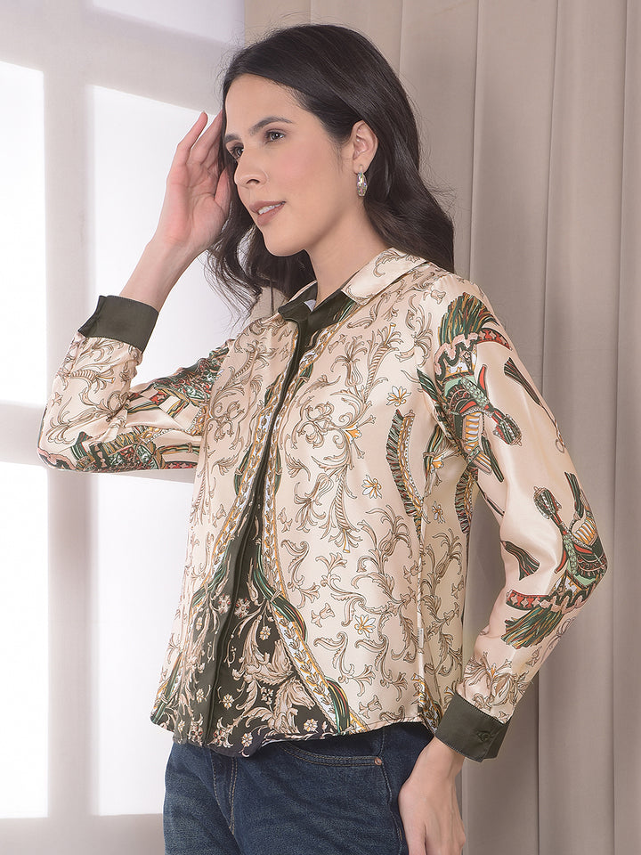 Multi-Color Botanical Print Shirt