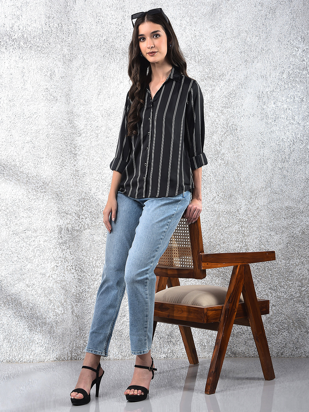 Black Vertical Stripes Shirt
